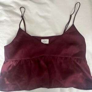 Wilfred Burgundy Satin Camisole Top